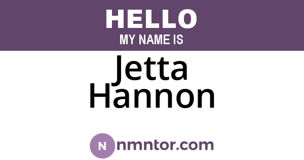 Jetta Hannon