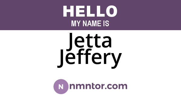 Jetta Jeffery