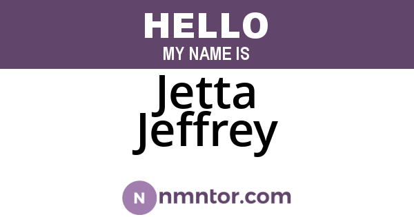 Jetta Jeffrey