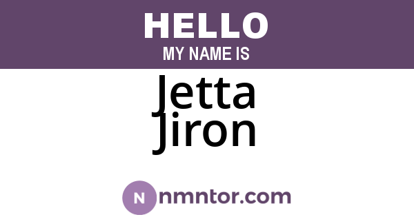 Jetta Jiron