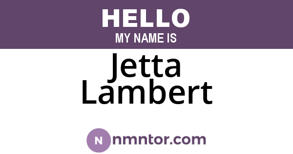 Jetta Lambert
