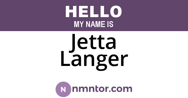 Jetta Langer
