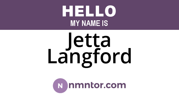 Jetta Langford