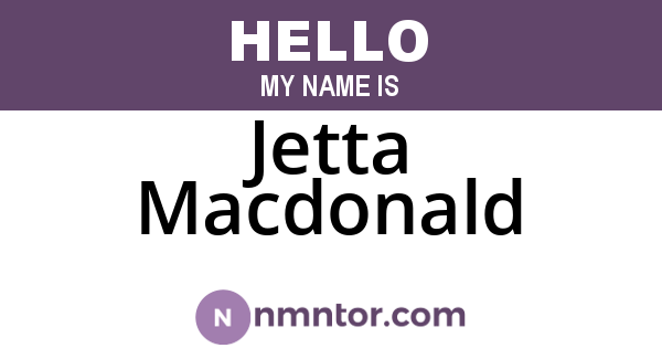 Jetta Macdonald