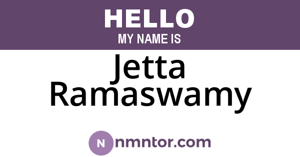 Jetta Ramaswamy