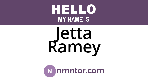 Jetta Ramey