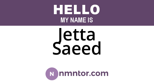 Jetta Saeed
