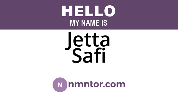 Jetta Safi