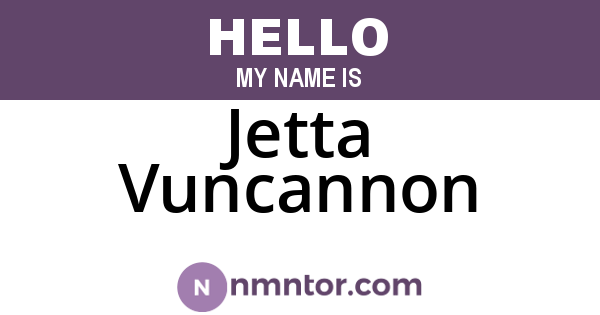 Jetta Vuncannon