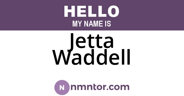 Jetta Waddell