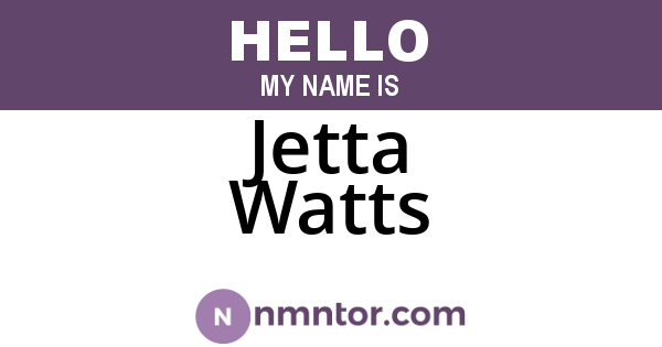 Jetta Watts