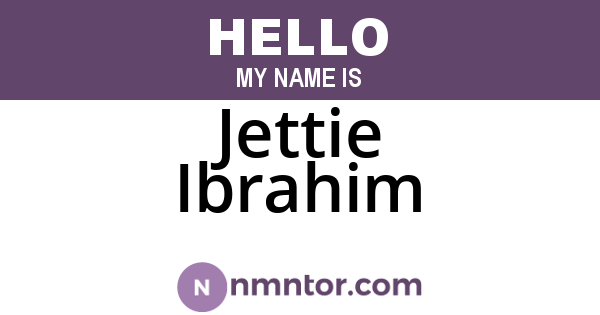 Jettie Ibrahim
