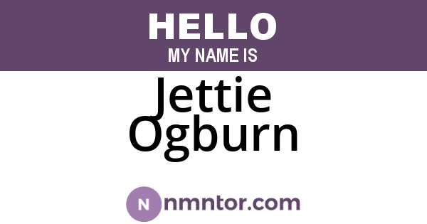 Jettie Ogburn