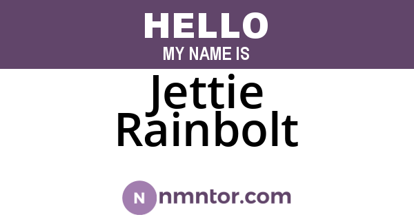 Jettie Rainbolt