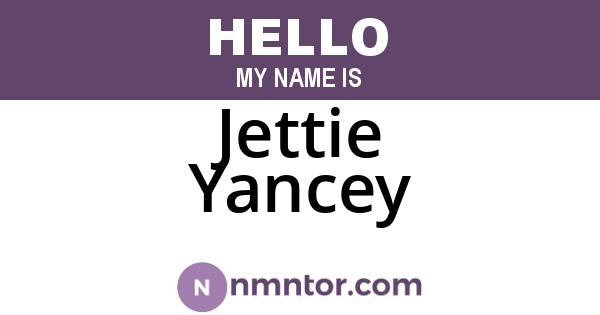 Jettie Yancey