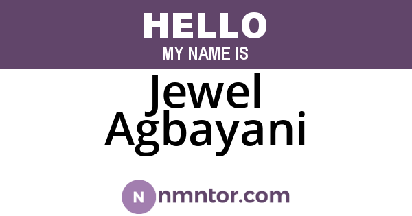 Jewel Agbayani