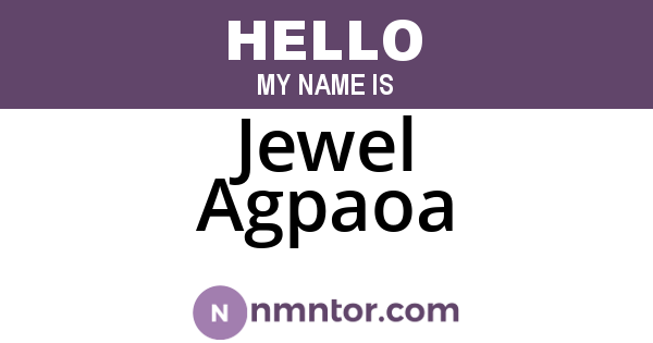 Jewel Agpaoa