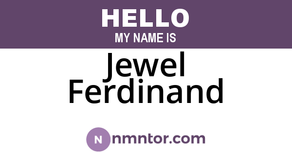 Jewel Ferdinand