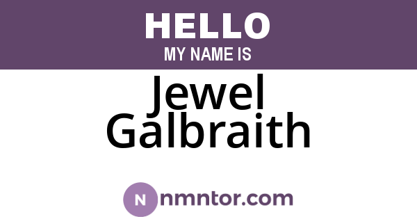 Jewel Galbraith