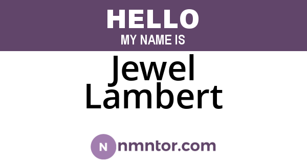 Jewel Lambert