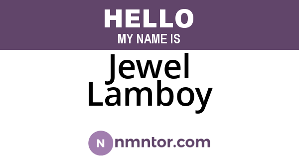 Jewel Lamboy