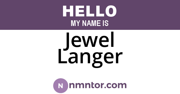 Jewel Langer