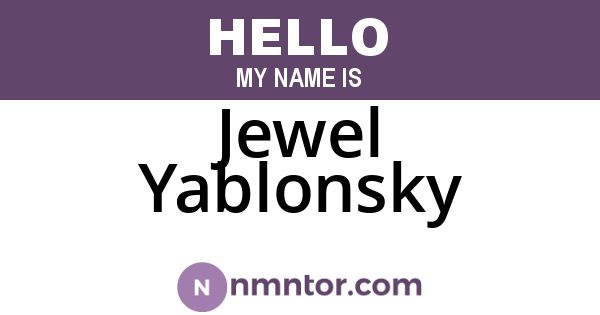 Jewel Yablonsky