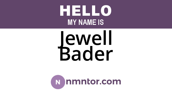 Jewell Bader