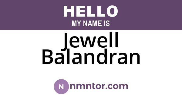 Jewell Balandran