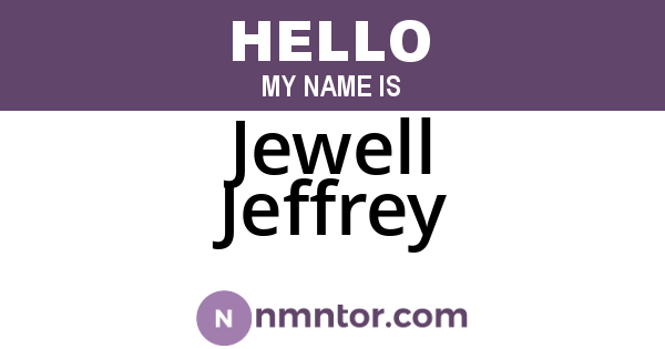 Jewell Jeffrey