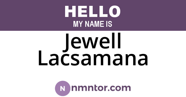 Jewell Lacsamana