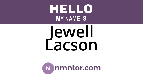 Jewell Lacson