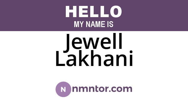 Jewell Lakhani