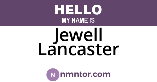 Jewell Lancaster