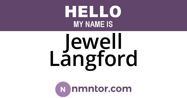 Jewell Langford