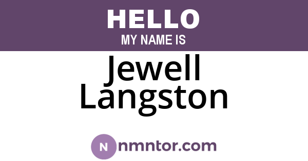 Jewell Langston