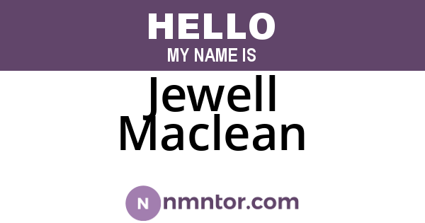 Jewell Maclean