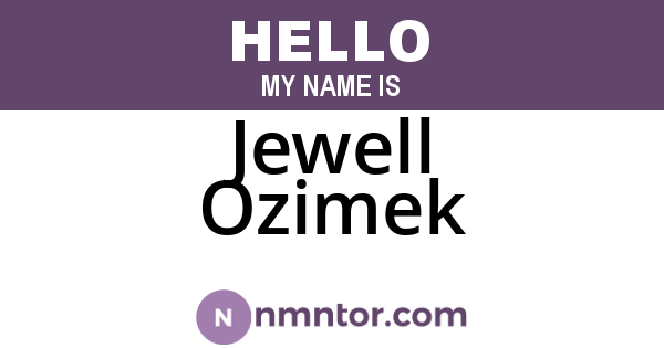 Jewell Ozimek