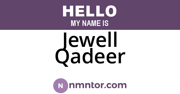 Jewell Qadeer