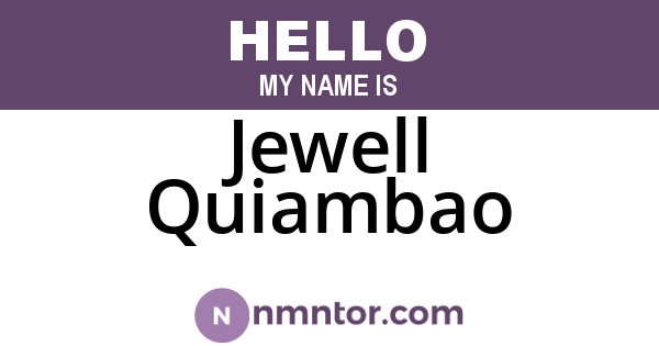 Jewell Quiambao