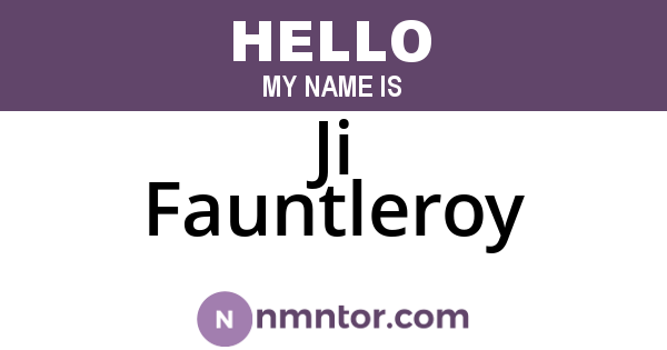 Ji Fauntleroy
