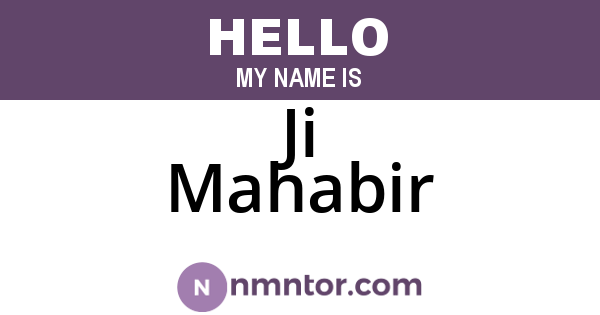 Ji Mahabir