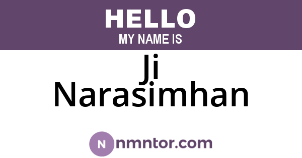 Ji Narasimhan