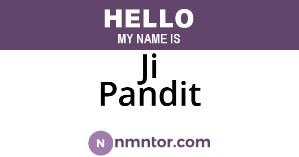 Ji Pandit