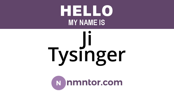 Ji Tysinger