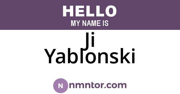 Ji Yablonski