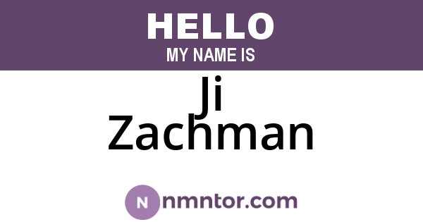 Ji Zachman