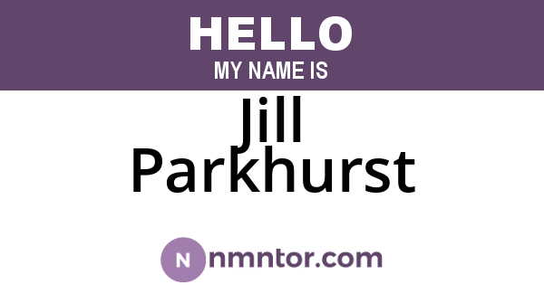 Jill Parkhurst