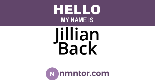 Jillian Back