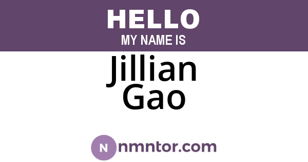 Jillian Gao